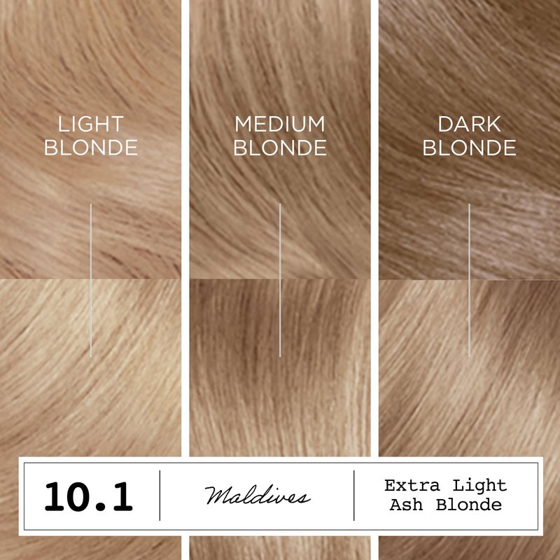 Clairol ColorStrong Permanent Hair Dye, Ammonia‑Free, PPD‑Free, 100% Gray Coverage with Bonding System, 10.1 Extra Light Ash Blonde – Maldives Hair Color, Pack of 1