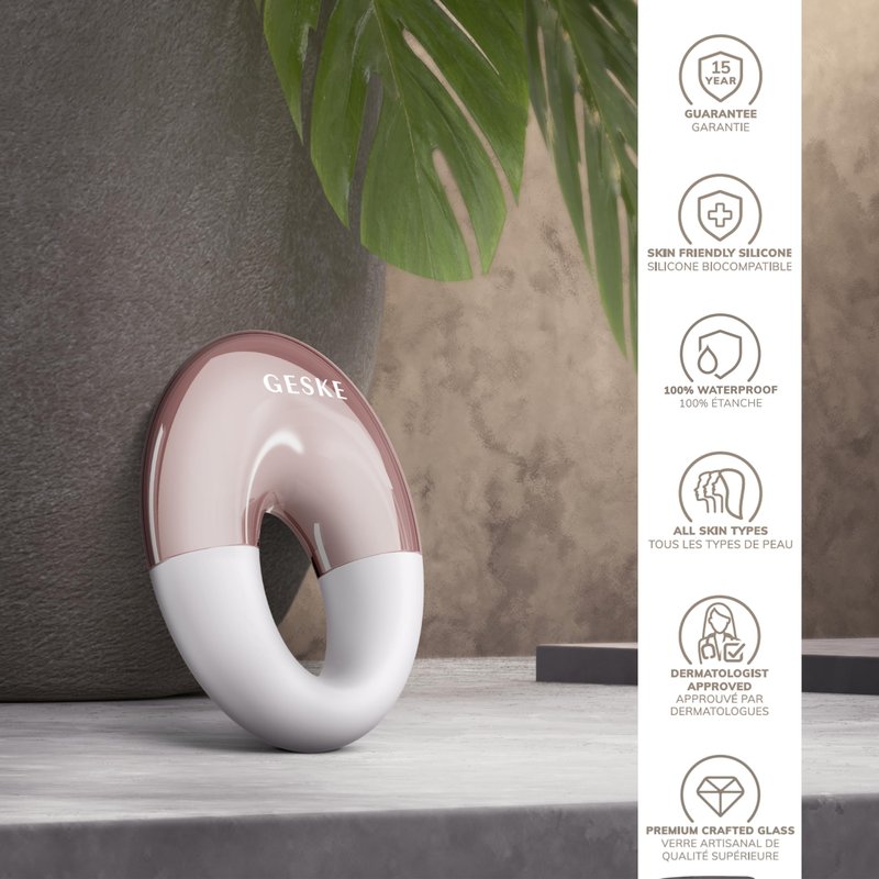 GESKE SmartAppGuided™ Cool & Warm Eye Massager | 7 in 1 | Multifunctional Massager | Eyes & Face | Battery-free Cooling & Warming | Firms, Relaxes & De-Puffs Skin | Ring-shaped Design for Easy Grip