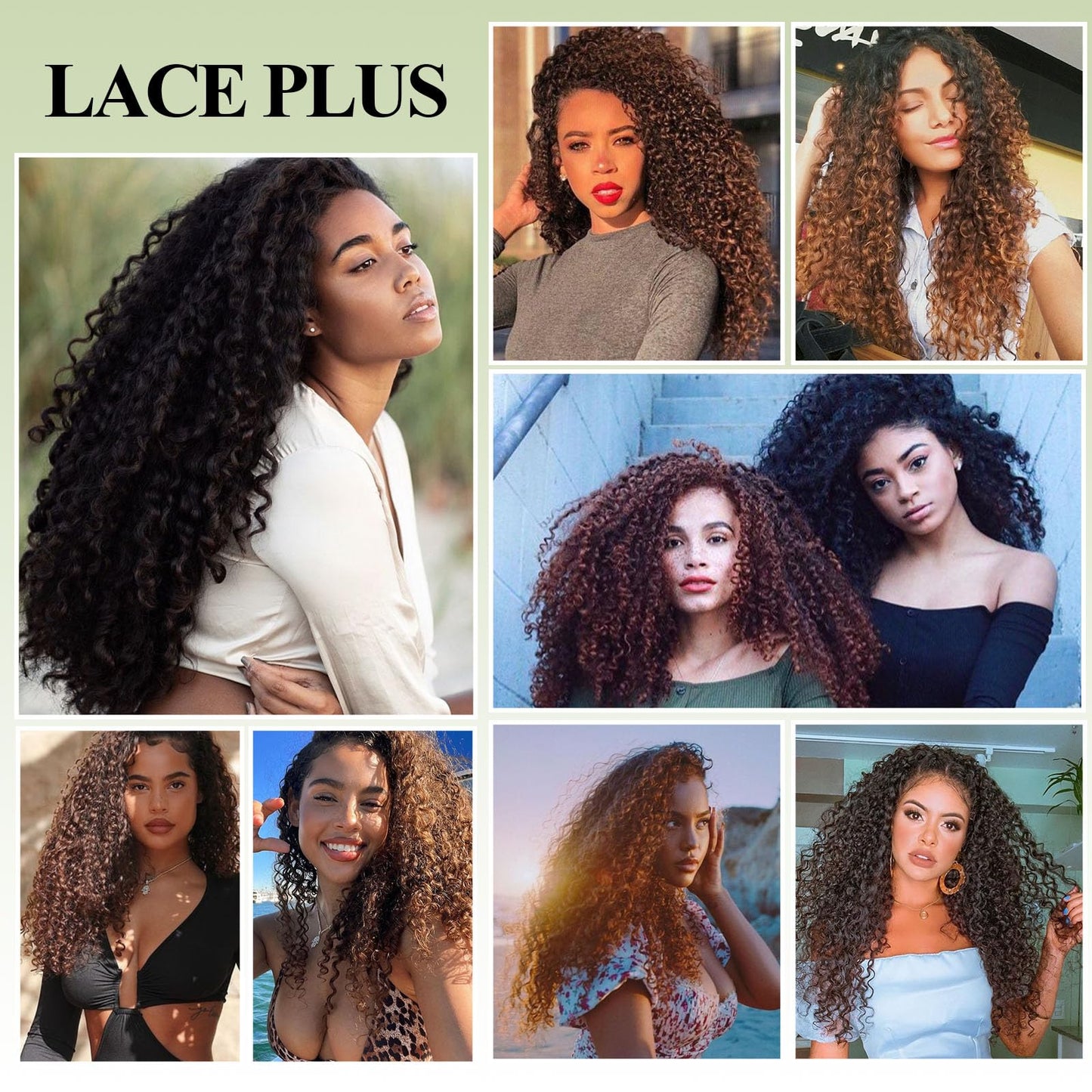 LACE PLUS Clip In Hair Extensions - 140G 7Pcs Synthetic hair Natural Black Clip in Jerry Curly Hair Extensions for Black Women Jerry hair extension Hairpieces (1B# 24 Inch)(Pack of 7)