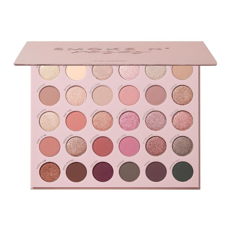 ColourPop Smoke N Roses Eyeshadow Palette - High-Pigment Rose & Smoky Shades | Metallic & Matte Finishes (1.16 oz)