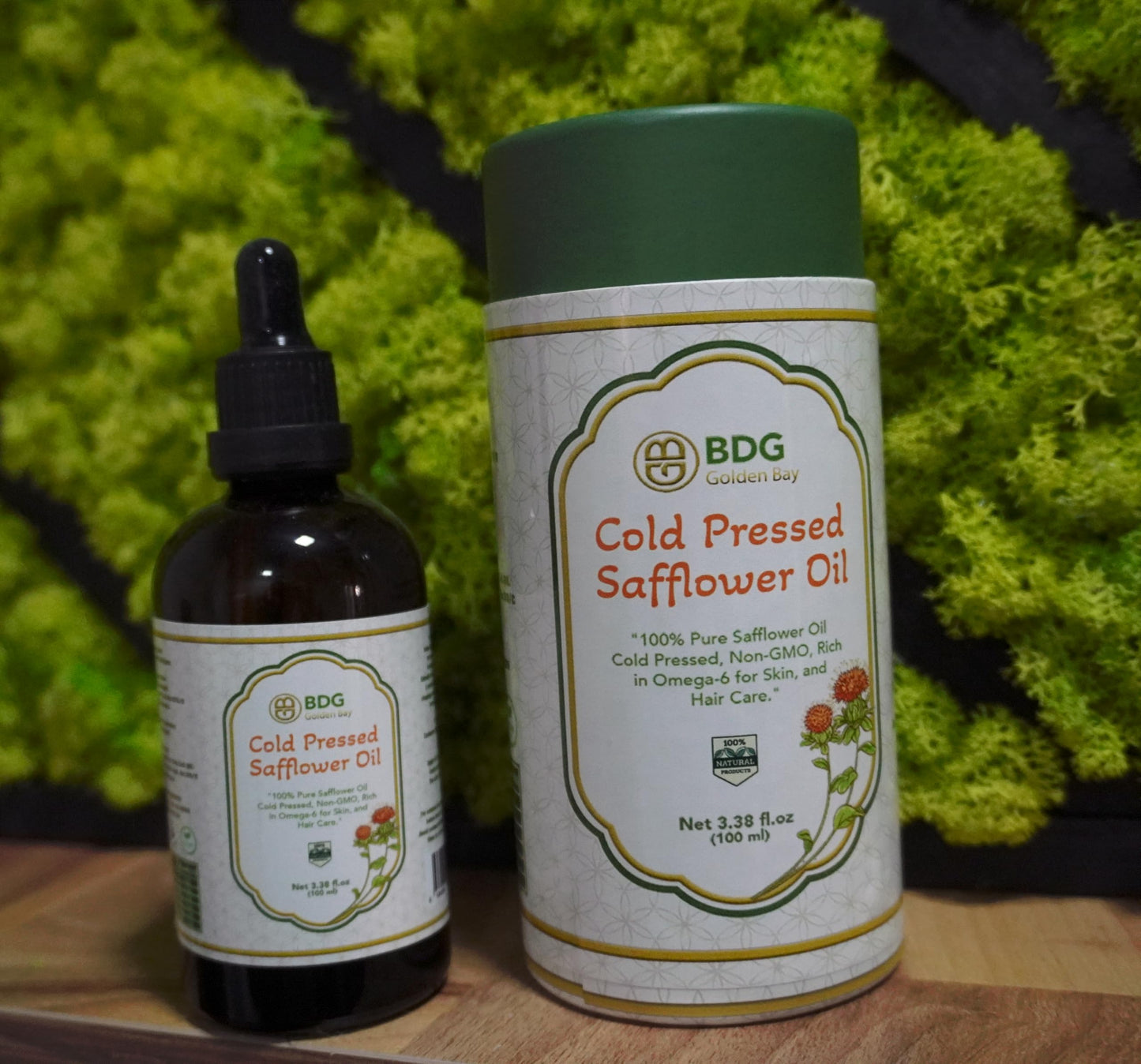Golden Bay 100% Pure Cold Pressed Safflower Oil – 100 ml | Lightweight Natural Moisturizer for Face, Skin & Hair | Non-Comedogenic, Rich in Omega-6