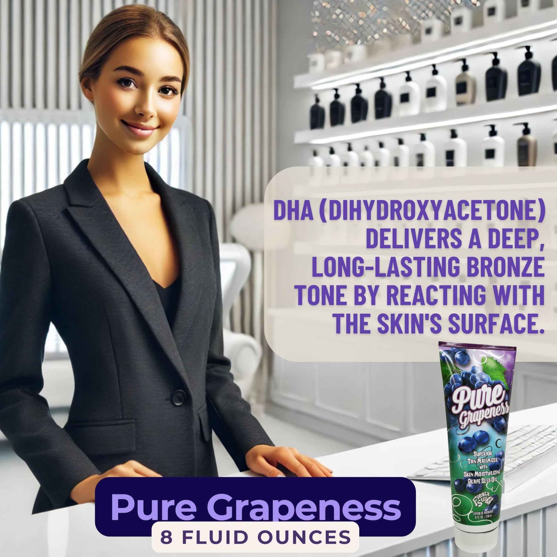 Fiesta Sun Pure Grapeness Tanning Bed Lotion Tan Maximizer with Tyrosine and DHA, 8 ounces