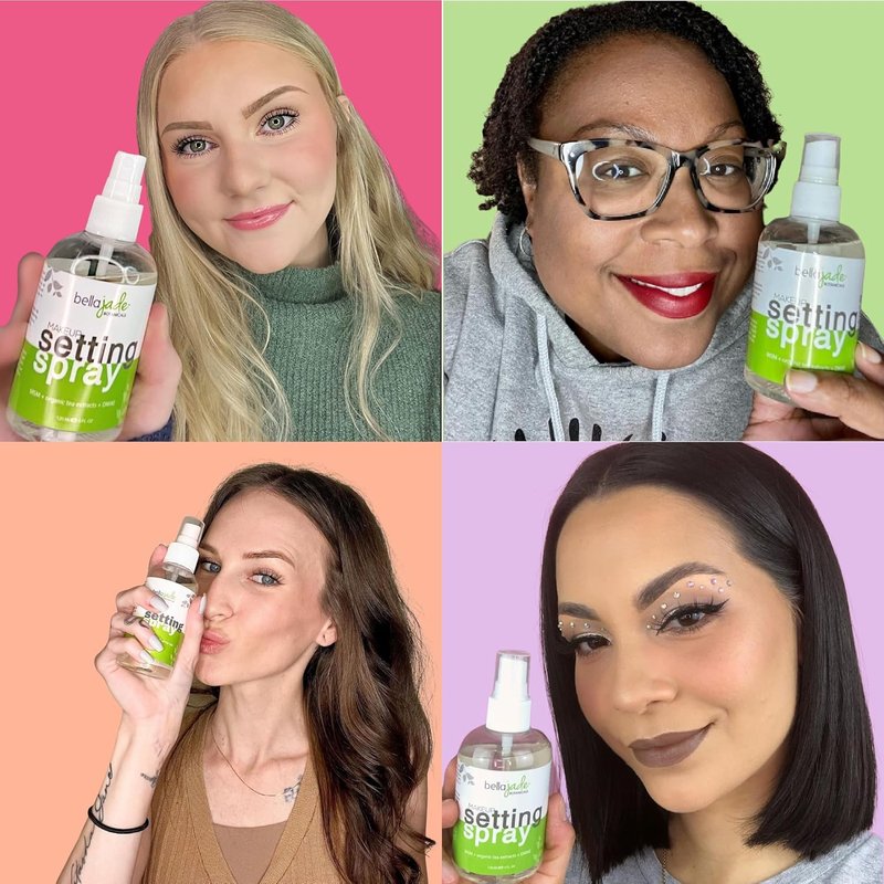 Makeup Setting Spray - Hydrating Dewy Finish with Organic Green Tea & MSM | Long-Lasting 4 oz for All Skin Types