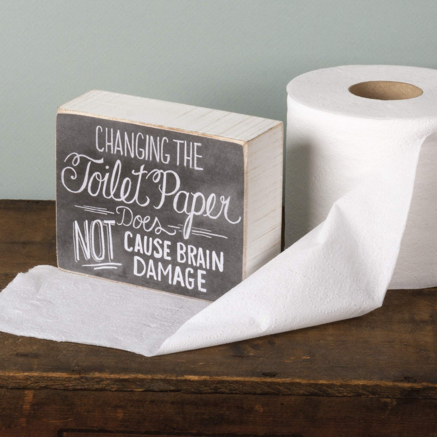 Primitives by Kathy Home-Bathroom Box Sign, 5" x 4", Toilet Paper