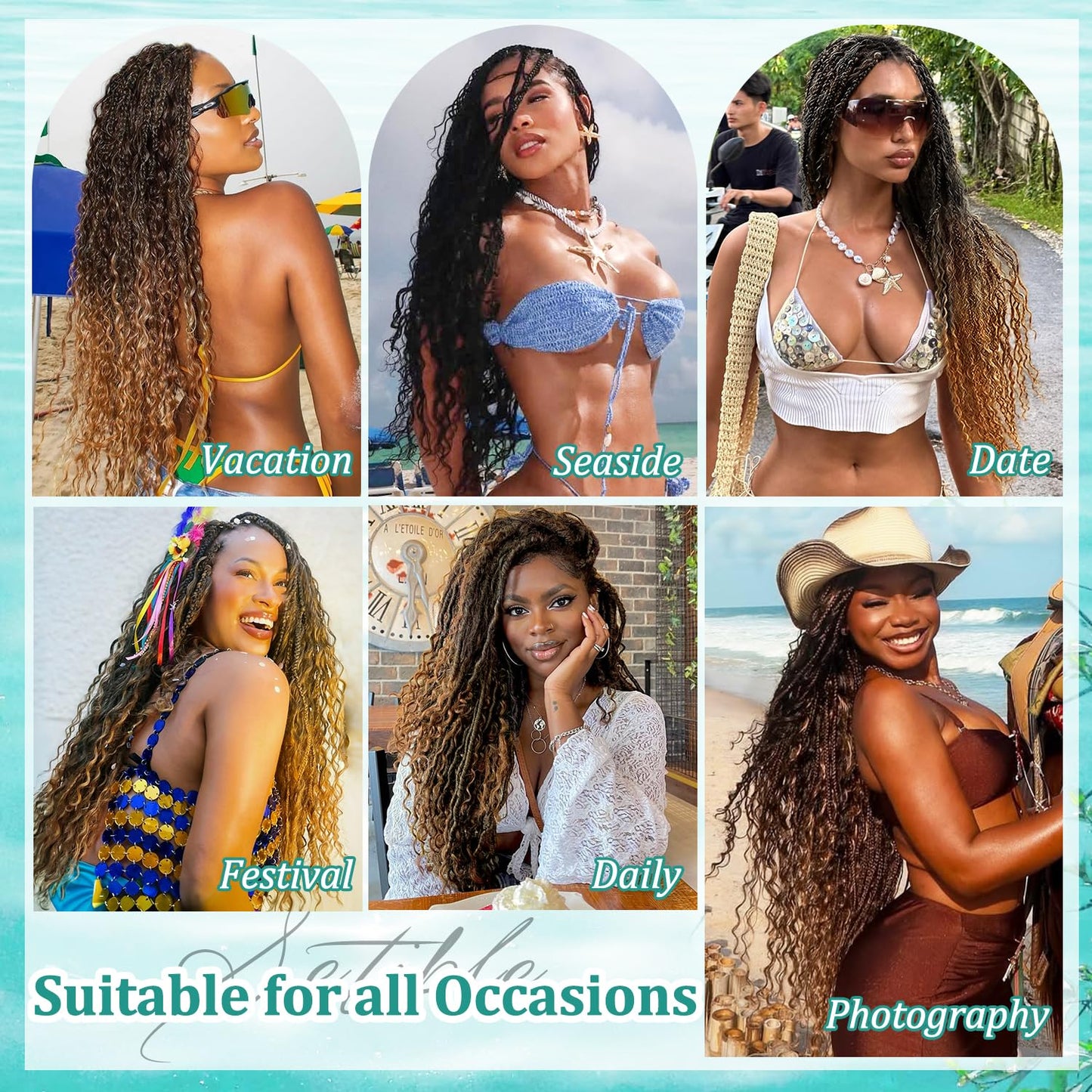 Ombre Human Braiding Hair - 14 Inch Deep Wave Bulk for Knotless Bohemian Braids | 3 Bundles T1B/350