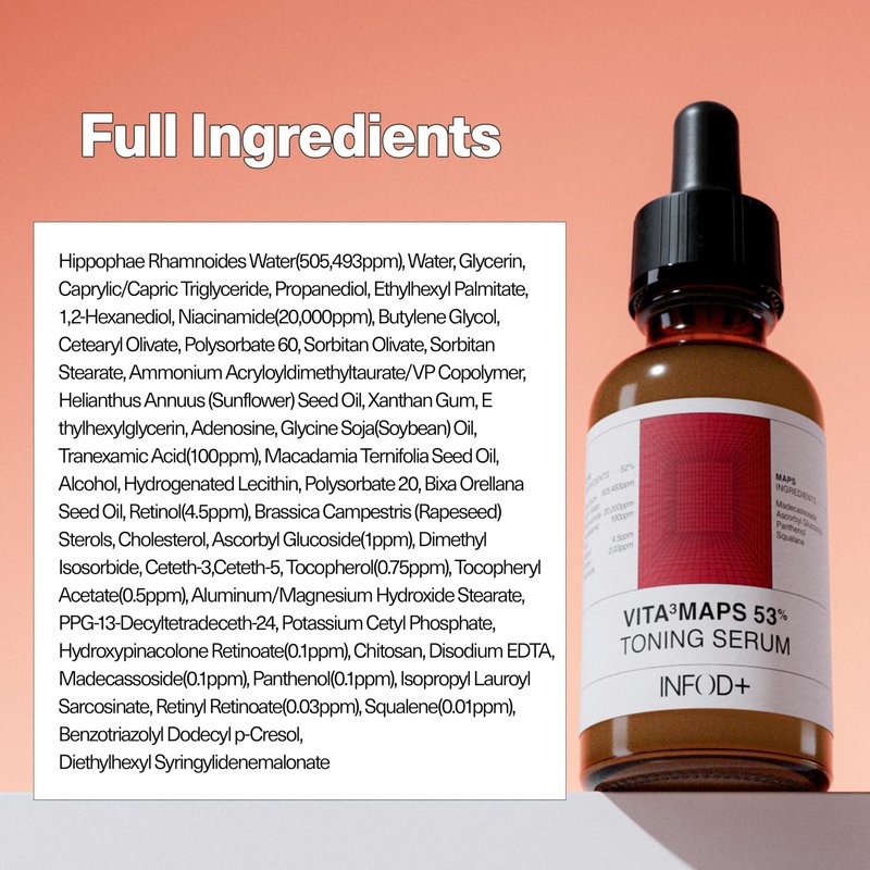 INFODPLUS Advanced Toning Serum with Tranexamic Acid, Intensive Dark Spot Discoloration and Uneven Tone Care, Niacinamide, Retinol Complex for Radiant Glow Facial Serum Korean Skincare 1.01 fl oz