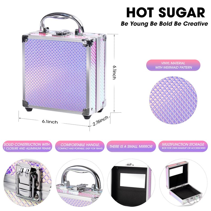 Hot Sugar Girls Makeup Kit for Teenagers 13-15 and Women Includes Eyeshadow Lip Gloss Blush Highlighter Bronzer Brush (Mermaid)