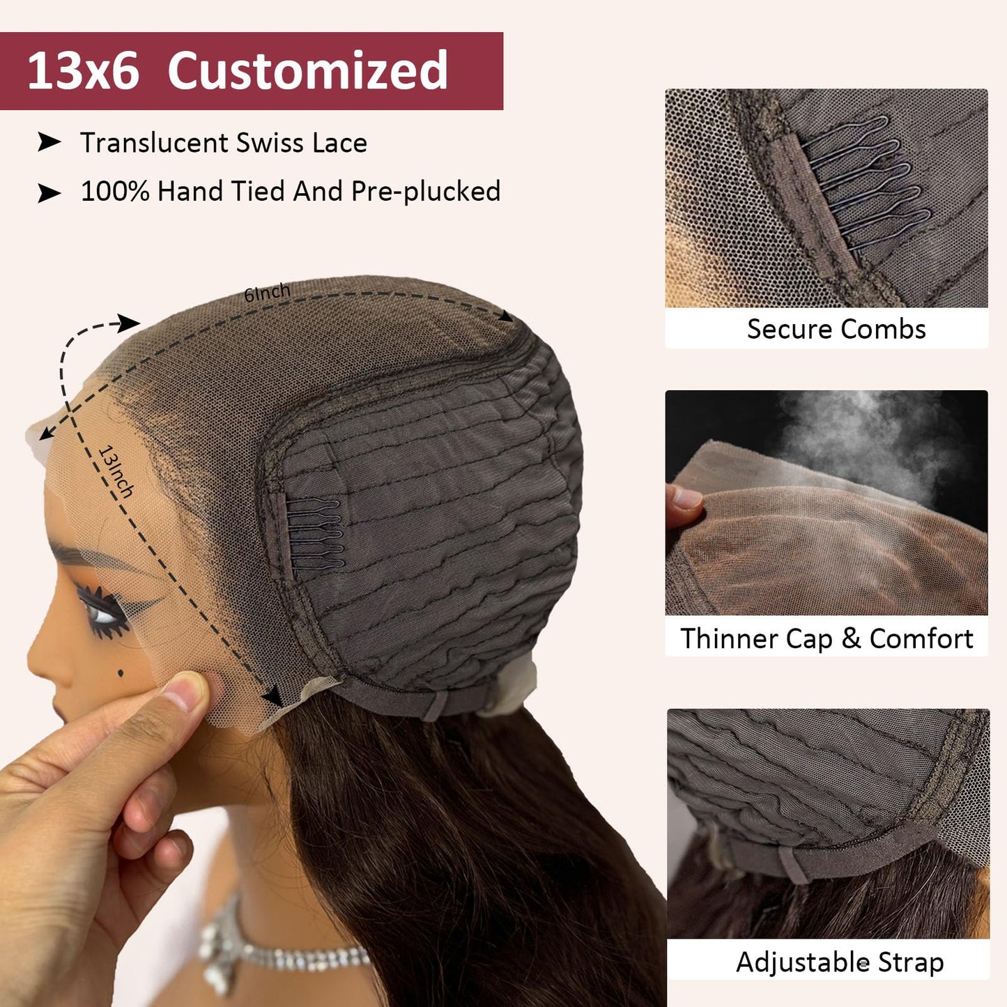 florrhair Natural Black 13×6 Lace Front Wig, 26 Inch HD Lace frontal Wavy Glueless Wigs,Synthetic Body Wavy Pre Plucked Wig with Baby Hair for Women Daily Party Use,Heat Resistant Fiber Wig