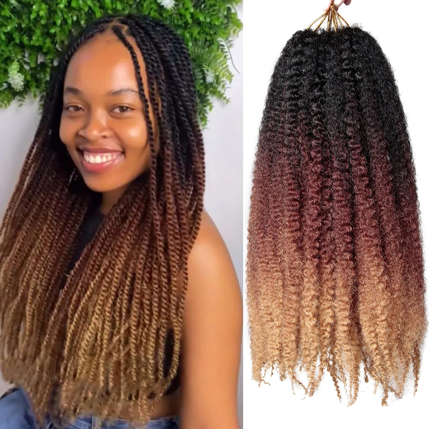 Marley Twist Braiding Hair, 1B/30/27, 18 inch, 8 Packs