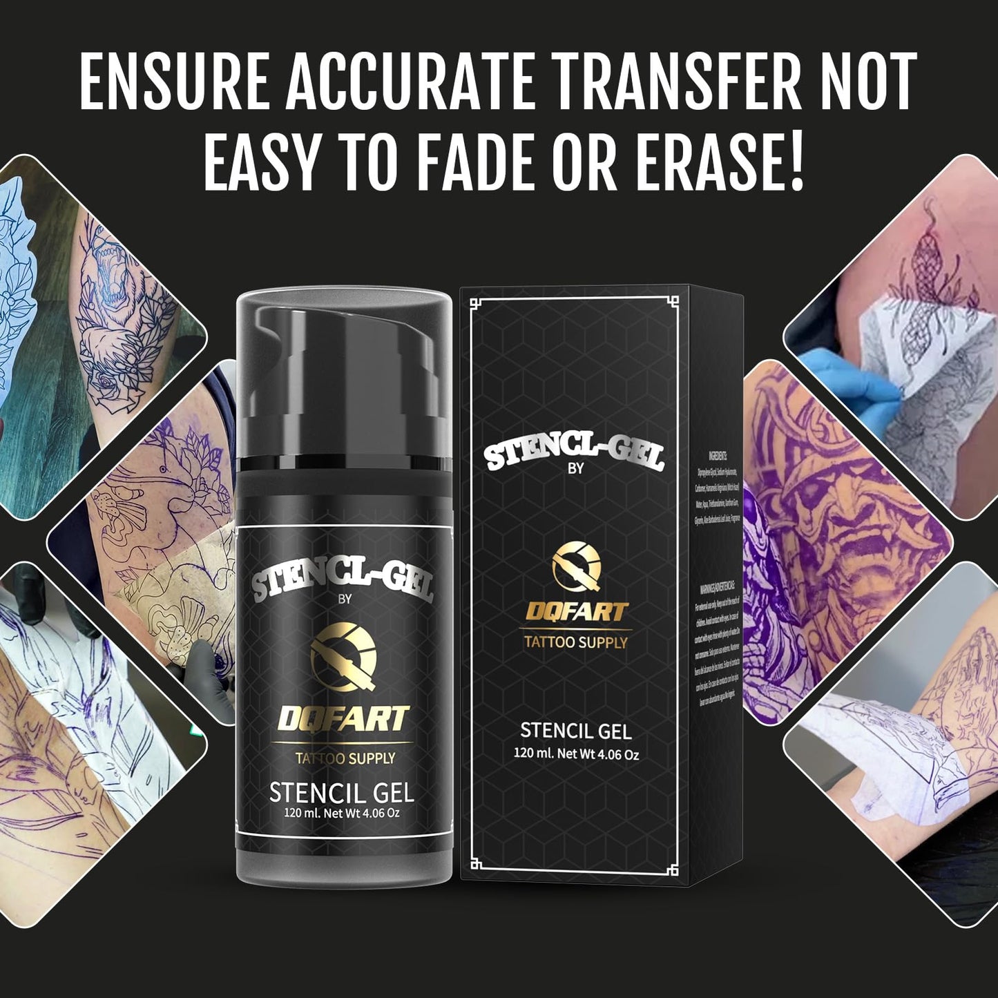 Tattoo Stencil Transfer Gel 120ml 250ml Quick Dry Pump Professional Artists Apprentices (120ml/4OZ)