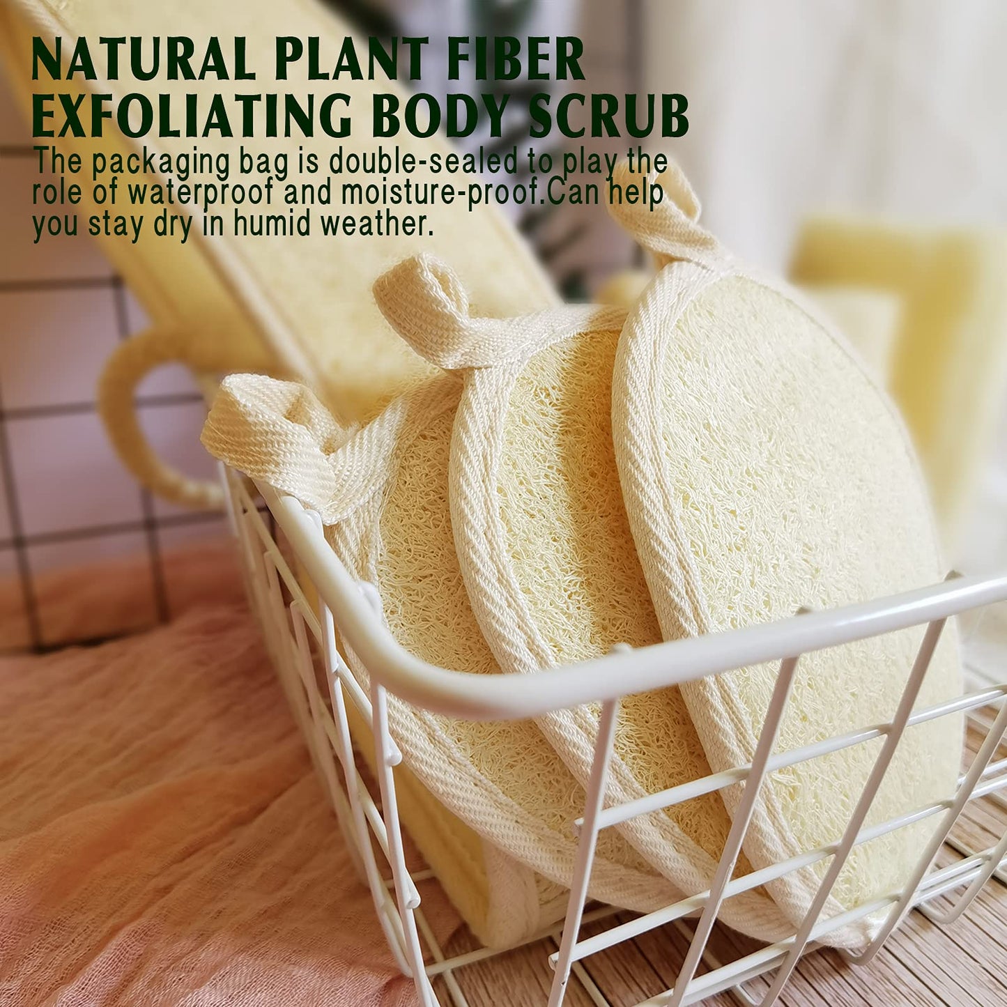 Natural Loofah Sponge Exfoliating Pads and Soft, Easy-lathering Body Scrubber Loofah for Smooth, Glowing, Vibrant Skin Every Day.