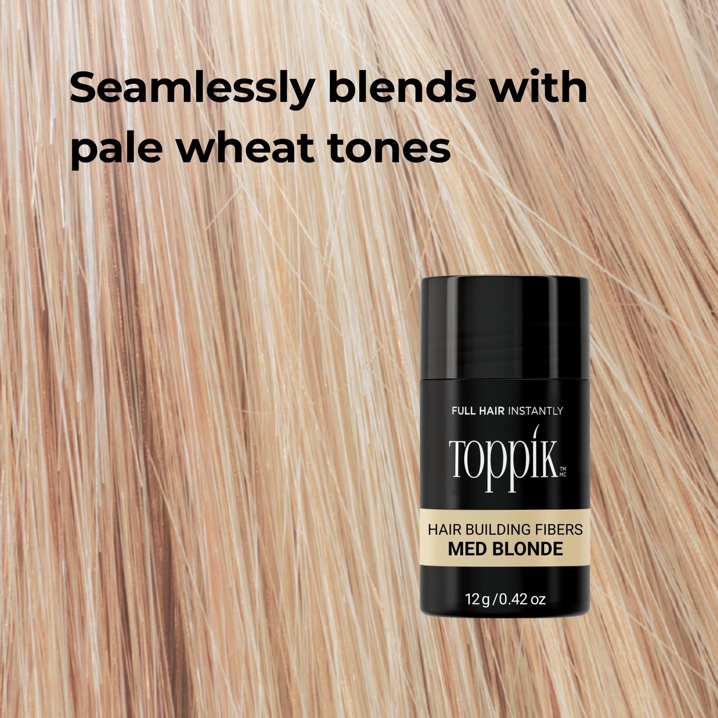 Toppik Hair Building Fibers, Medium Blonde, 27.5g Fill In Fine or Thinning Hair, Instantly Thicker, Fuller Looking, 9 Shades for Men & Women, Keratin Protein Formula