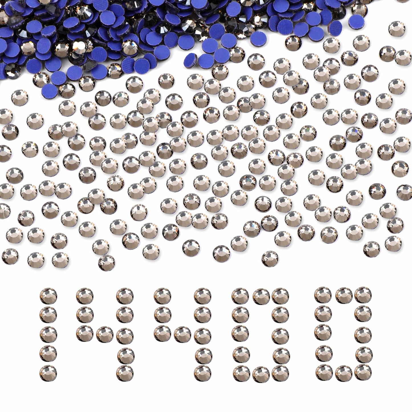 NCB 14400pcs Hotfix Crystal Rhinestones for Clothes Crafts, Hot Fix Bulk Flatback Crystals, Iron on Hotfix for DIY Decoration 100 Gross (Black Diamond, ss20/14400pcs)