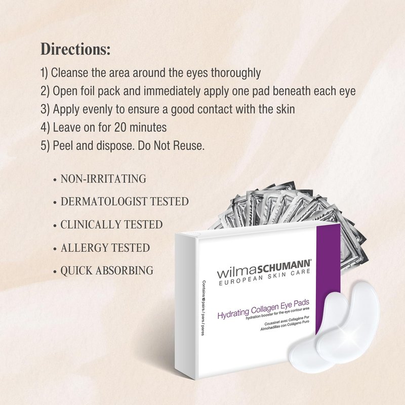 WILMA SCHUMANN Collagen Under Eye Patches, Dark Circle & Wrinkles Under Eye Mask, Pack of 5