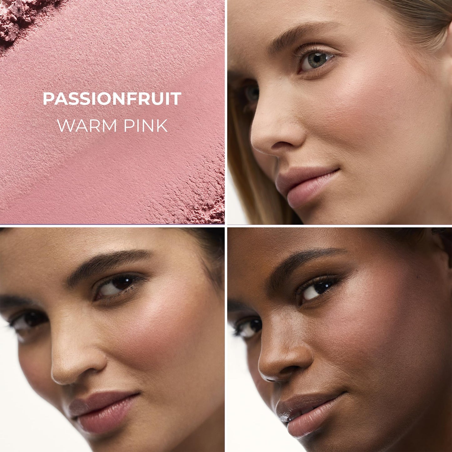 Laura Mercier Blush Color Infusion Duo, Matte & Luminous Powder Blush, Talc‑Free, 16HR Wear, Buildable Natural Finish, Passionfruit - Warm Pink