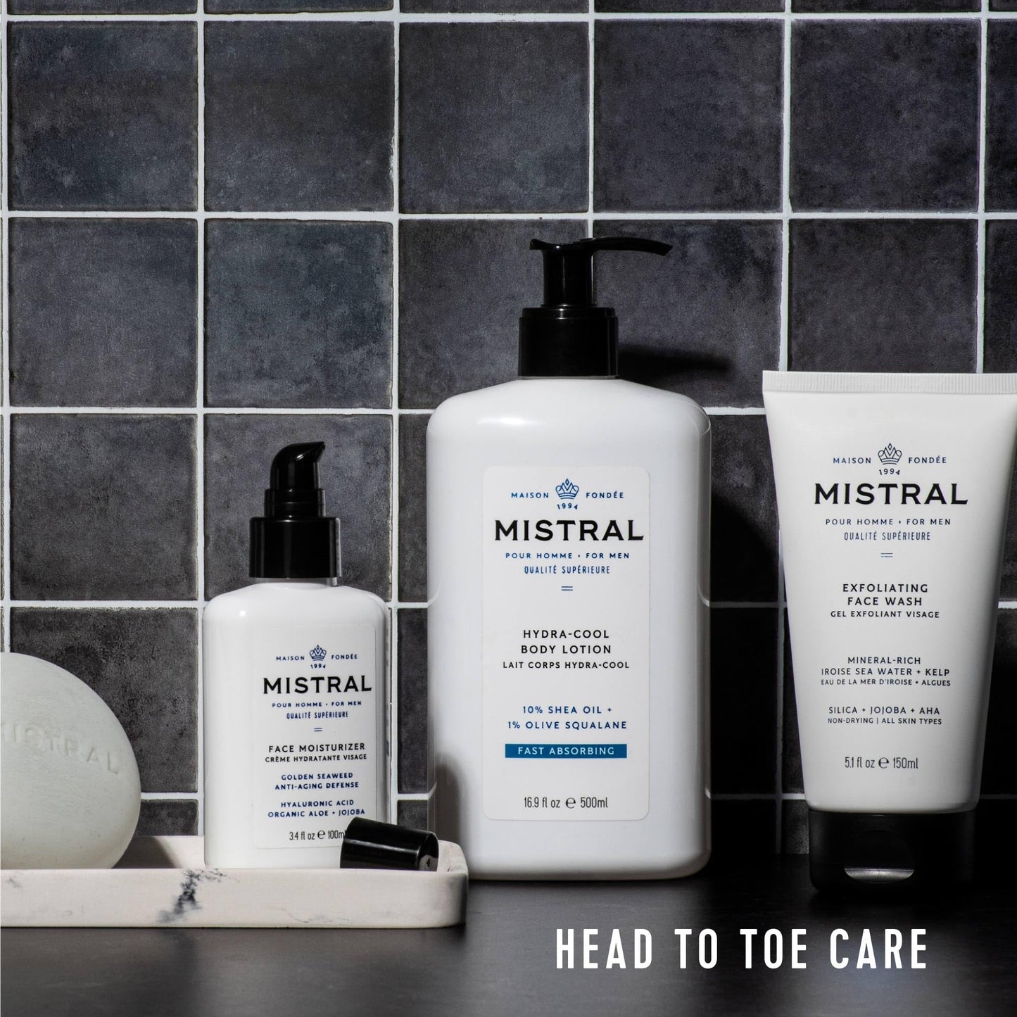 Mistral Men's Face Moisturizer Cream, Cool Marine, 3.4 Fl Oz