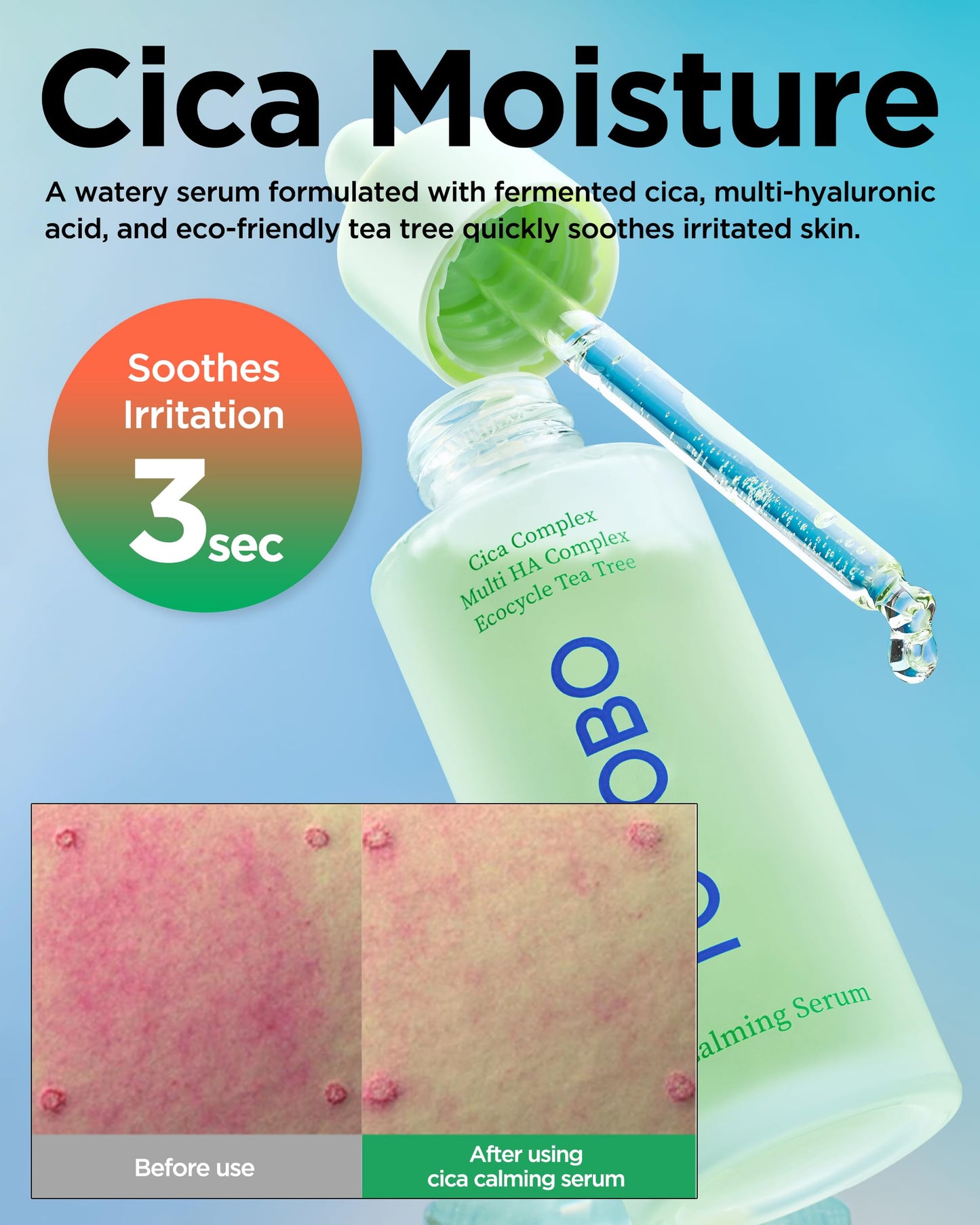 TOCOBO Cica Calming Serum – Korean Vegan Soothing Face Serum with Cica, Tea Tree & Hyaluronic Acid – Lightweight Hydrating Formula for Sensitive Skin, 24-Hour Moisture, Non-Greasy, 1.01 fl.oz.
