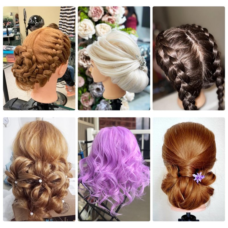 SOPHIRE 26"-28" Long Hair Mannequin Head with 80% Real Human Hair, Hairdresser Practice Training Head Cosmetology Manikin Doll Head with 9 Tools and Clamp - Golden, Makeup On