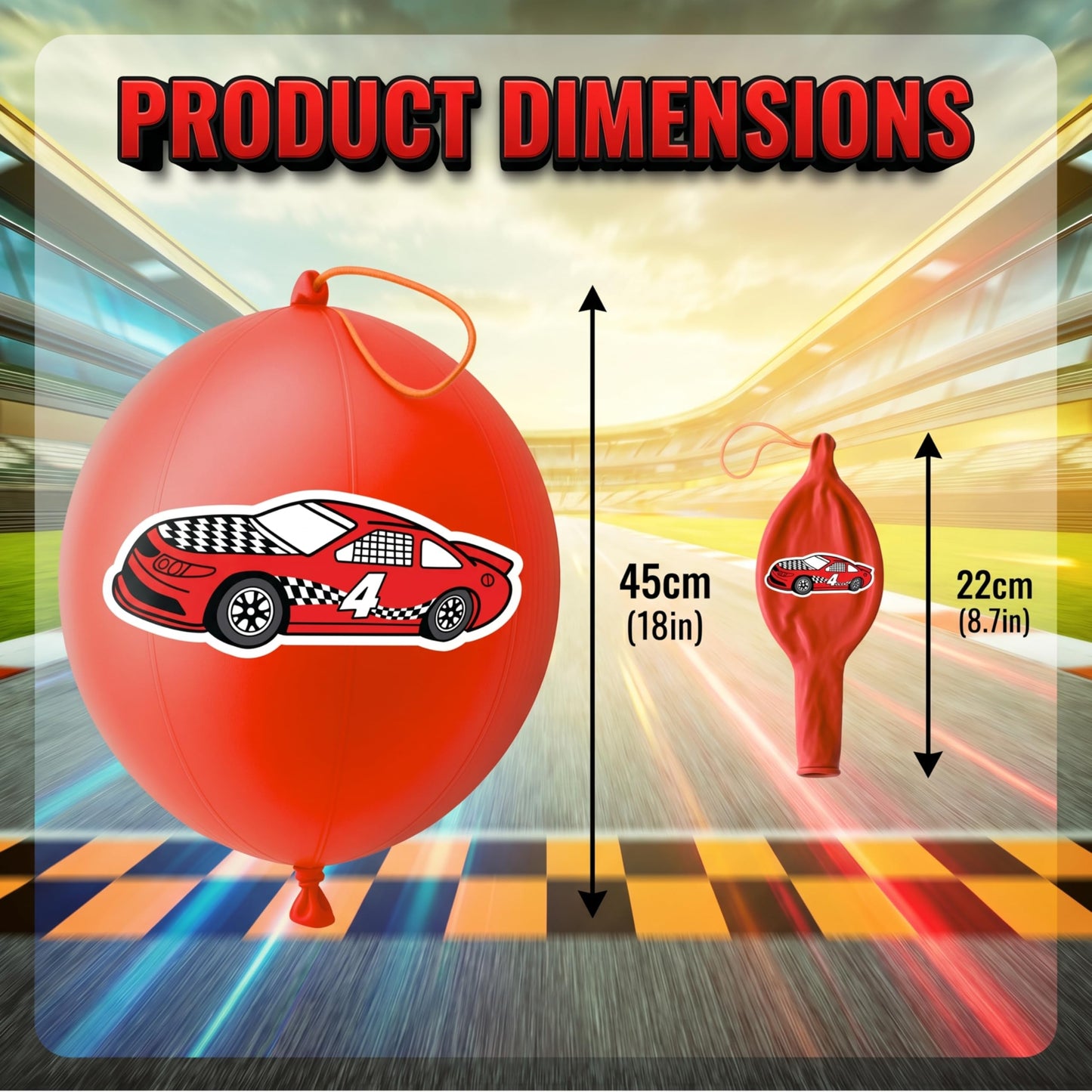 72PCS Race Car Party Favors for Kids - Car-Themed Party Supplies with 48 Pre-cut Temporary Tattoos & 24 Punch Balloons, Birthday Gifts, Goodie Bag Fillers, Classroom Rewards & Decorations