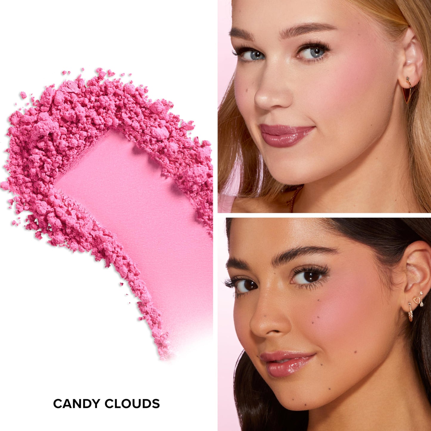 Too Faced Cloud Crush Blurring Blush | Velvety Powder Blush for Cheeks with High-Pigment Formula | 93% Naturally Derived Ingredients, Vegan & Cruelty-Free, Candy Clouds, 0.17 Ounce