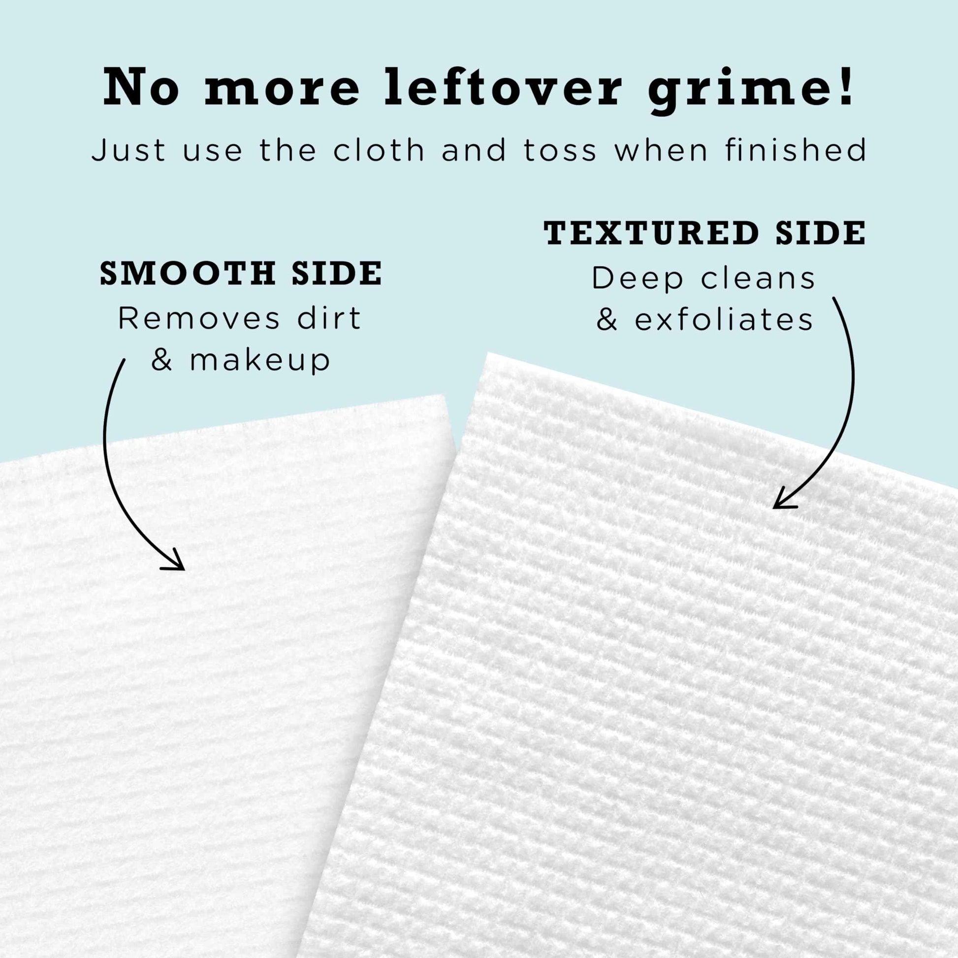 ERASE YOUR FACE Disposable Face Towels - Alternative for Makeup Remover Wipes - Dual-Sided, Fragrance-Free & Safe for Sensitive Skin - Stocking Stuffers for Women, Blue (50 Count)