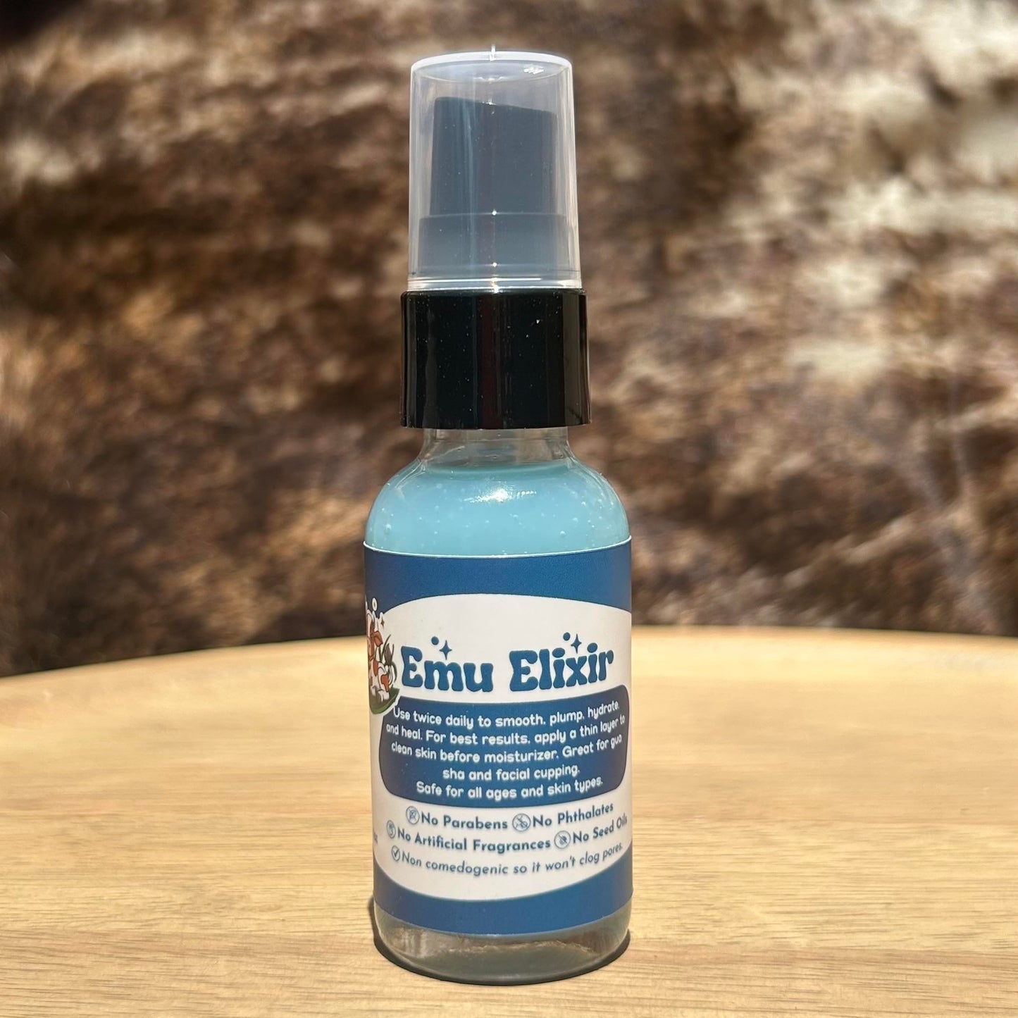 Emu Elixir Serum for hydration, morning and evening moisturizer, facial massage, fine lines and wrinkles, gua sha, cupping, acne, eczema and more. Organic and chemical free emu oil.