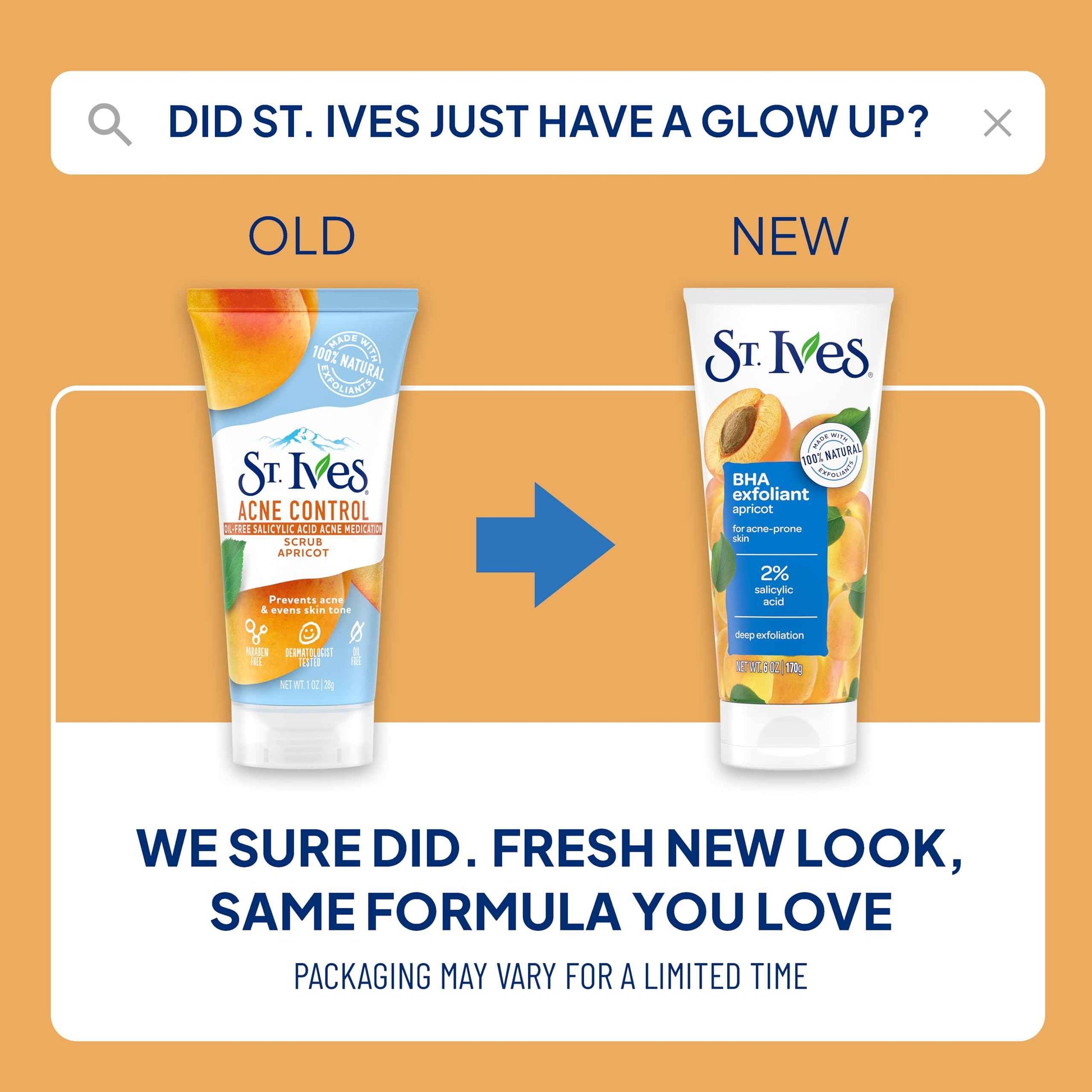 St. Ives Acne Control Apricot Face Scrub, Deep Exfoliator Skin Care, Prevents Acne for Radiant Skin, Salicylic Acid Acne Treatment Facial Scrub, Made with 100% Natural Exfoliants, 6 oz, 4 Pack