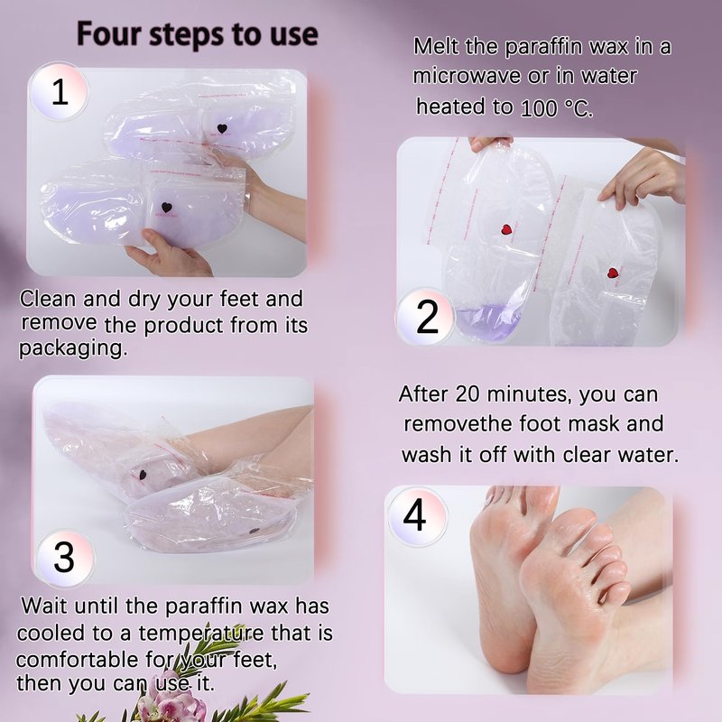 BACTIBLAST Paraffin Wax Gloves,The Paraffin Wax for Hand and Feet,Paraffin Hand & Foot Treatments and Booties Set for Intensive Hydration At Home Or Spa(Lavender) 2 Pair Hand & Foot Wax Gloves
