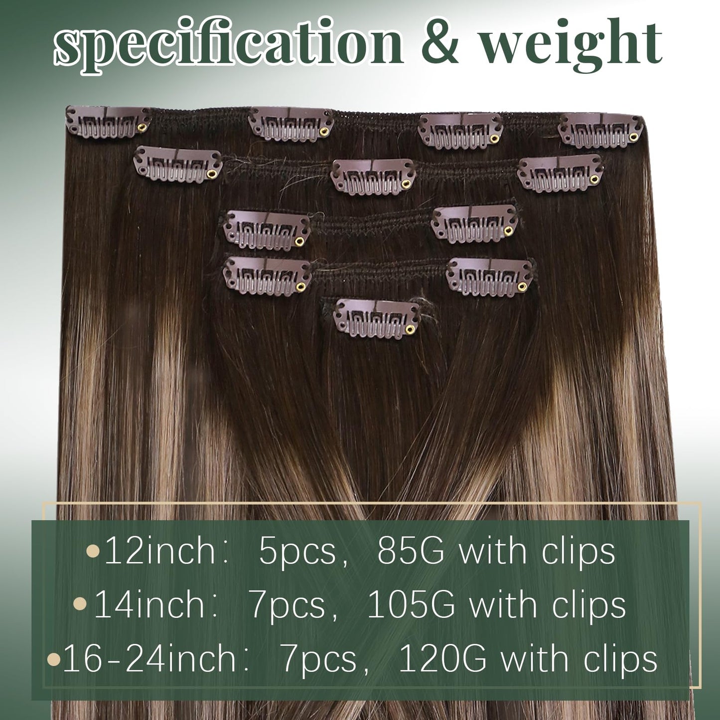 Ugeat Clip in Hair Extensions Real Human Hair, Balayage Clip in Hair Extensions, Dark Brown Balayage Ash Blonde, Remy Human Hair Clips in Extension for Short Hair, 12 Inch 5Pcs 85G