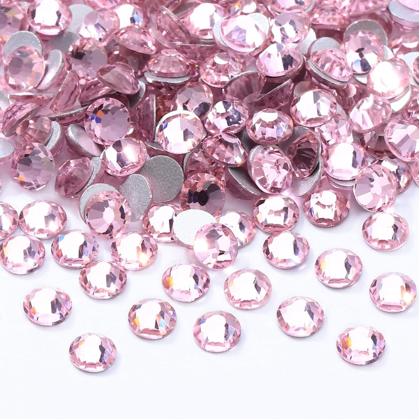 Pink Flatback Rhinestones - Glass Nail Art & Craft Gems | SS20, 2880pcs, 4.6-4.8mm