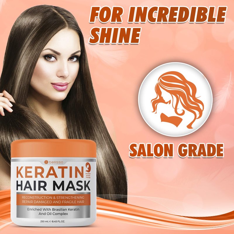 BELLISSO Keratin Shampoo and Conditioner Set and Keratin Hair Mask