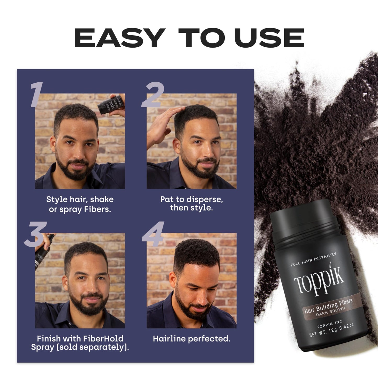 Toppik Hair Building Fibers, Medium Blonde, 3g Fill In Fine or Thinning Hair, Instantly Thicker, Fuller Looking, 9 Shades for Men & Women, Keratin Protein Formula