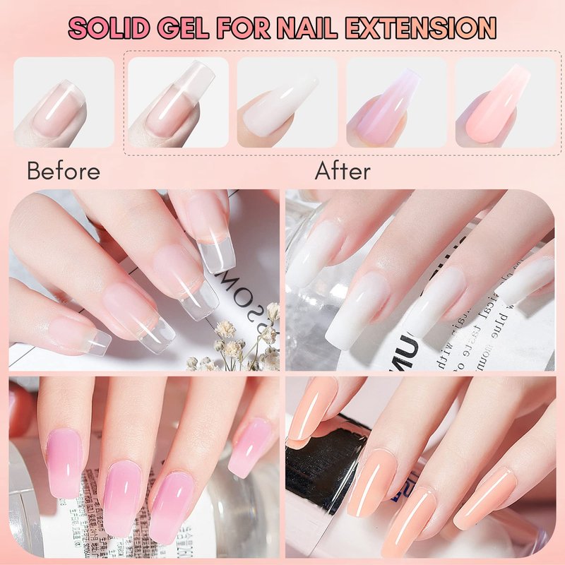 Makartt 3d Gel Nail Art Kit: All in One 3D Sculpting Builder DIY Kit Non-Stick-Hand Solid Gels UV LED Soak Off Gel Polish Painted Carving Molding Hard Gels Rhinestones Chrome Nail Art Salon Home