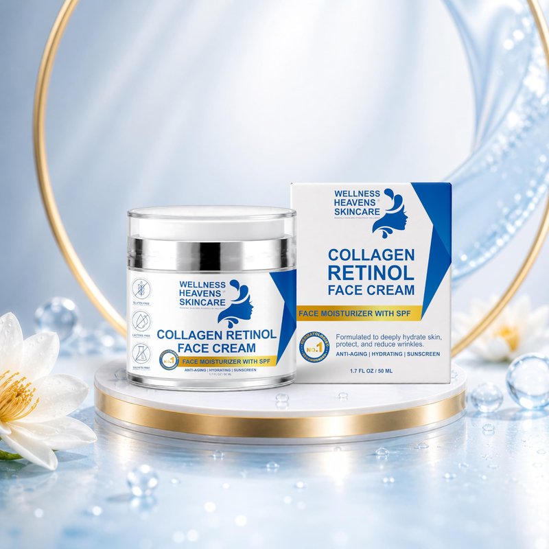 Anti-Aging Face Moisturizer for Face, Face Moisturizer with SPF, Collagen, Retinol, Hyaluronic Acid Cream, Age-Defying, Lift & Firm Cream, Sunscreen for Face, Lotion, Great for Dry, Aging Skin 1.7oz