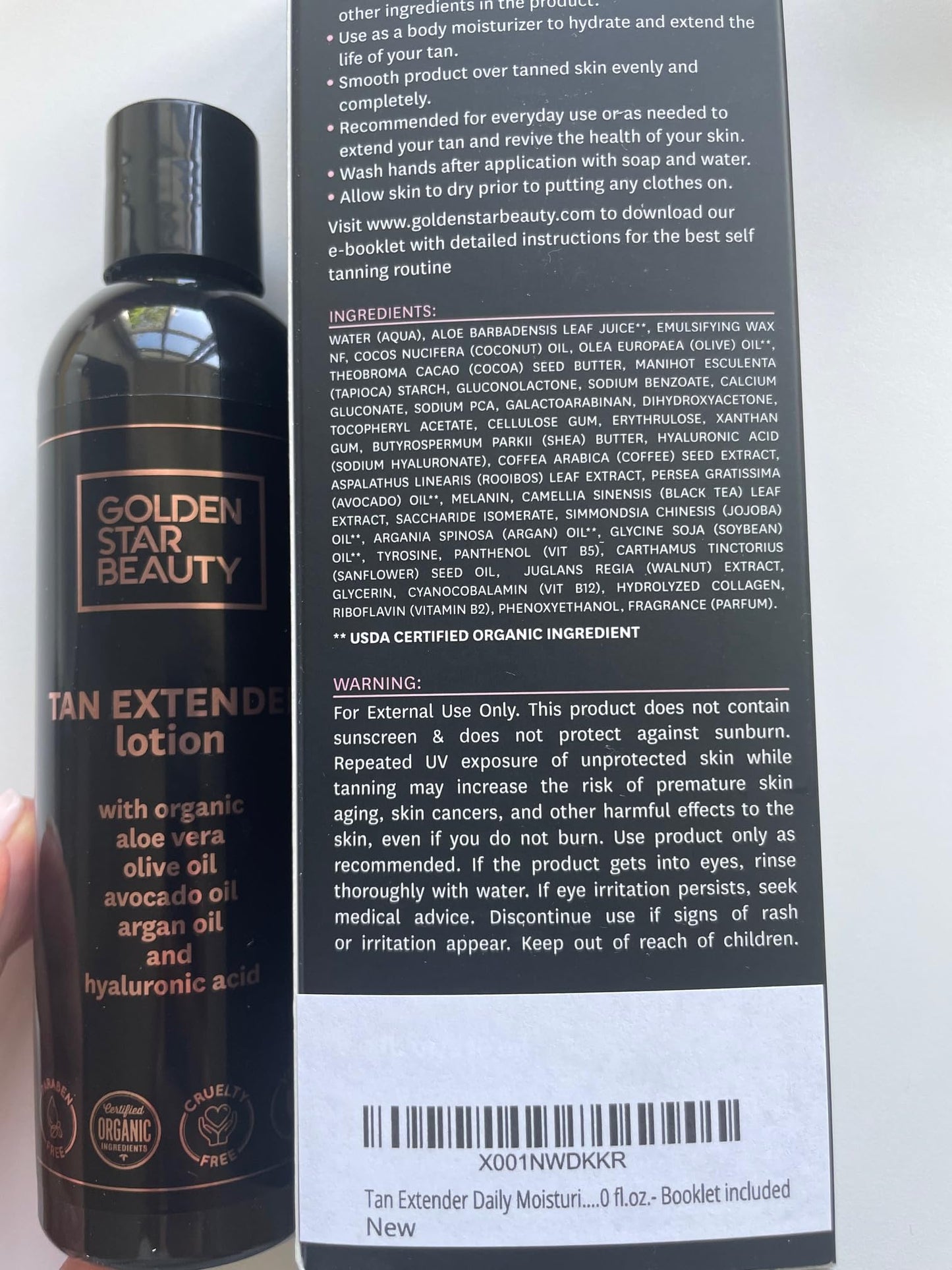 Tan Extender Lotion - Spray Tan Enhancer w/Organic Oils and Hyaluronic Acid to Extend Your Tan from Self Tanner, Spray Tan, Sun or Tanning Bed 8.0 fl.oz.