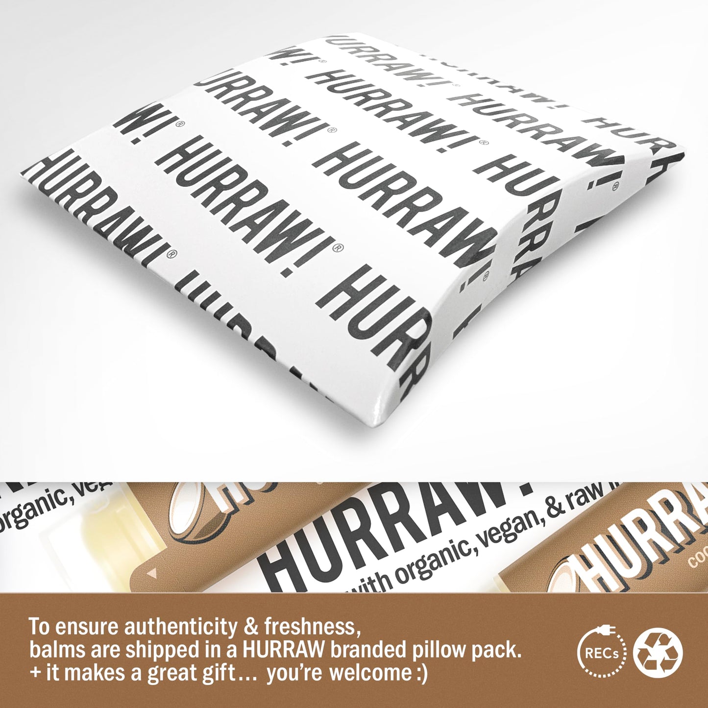 Hurraw! Coconut Lip Balm, 5 Pack: Organic, Certified Vegan, Cruelty and Gluten Free. Non-GMO, 100% Natural Ingredients. Bee, Shea, Soy and Palm Free. Made in USA