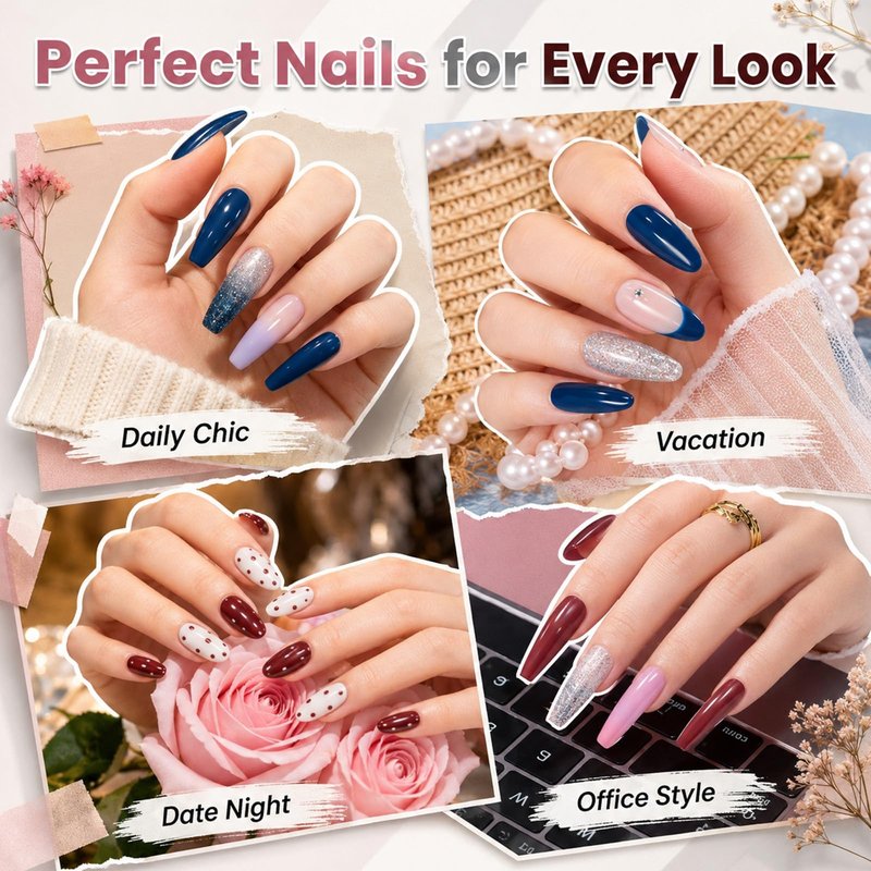 Beetles Gel Nail Polish Set - 44 PCS Brown Nude Burgundy Gel Polish Nails Fairytale Town Collection with 4Pcs Base Glitter Matte Glossy Top Coat Soak off Uv Gel DIY Manicure