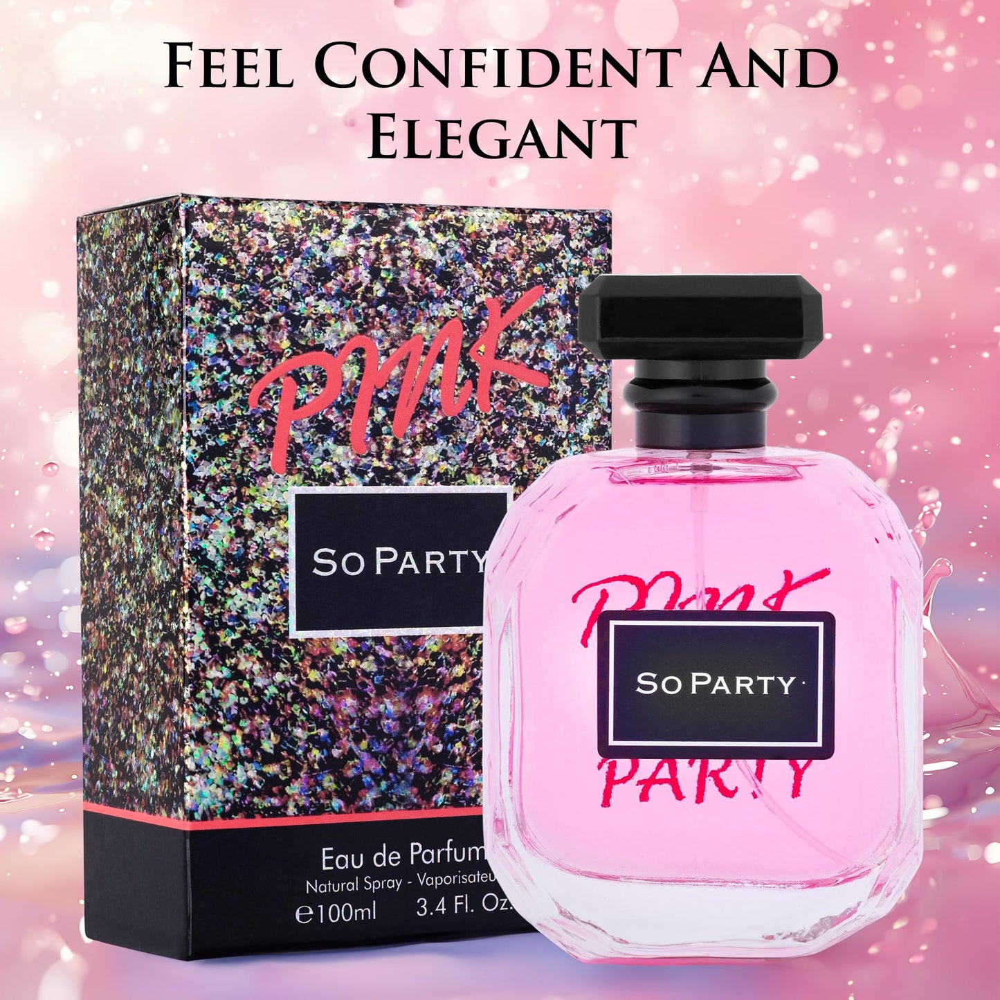 URBAN COLLECTION Pink So Party for Women Eau De Parfum 3.4 fl oz – Free of Paraben, Vegan & Cruelty-Free – Everyday Wear – Airy Lime with Hints of Sugar – Powdery Floral Base – Elegant 100ml Bottle