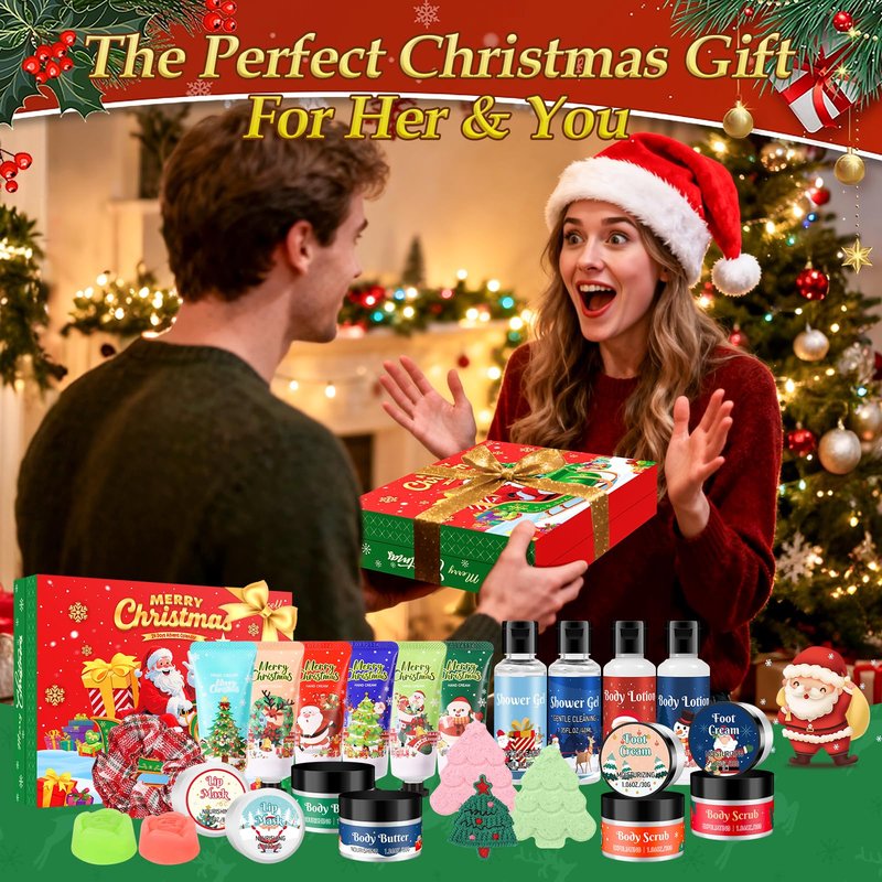 Silvercell Advent Beauty Calendar 2025 Christmas Gifts for Women, Advent Calendar for Teen Girls Bath and Body Gift Set, 24 Days of Christmas Surprise Box Spa Gifts for Women & Teen Girls