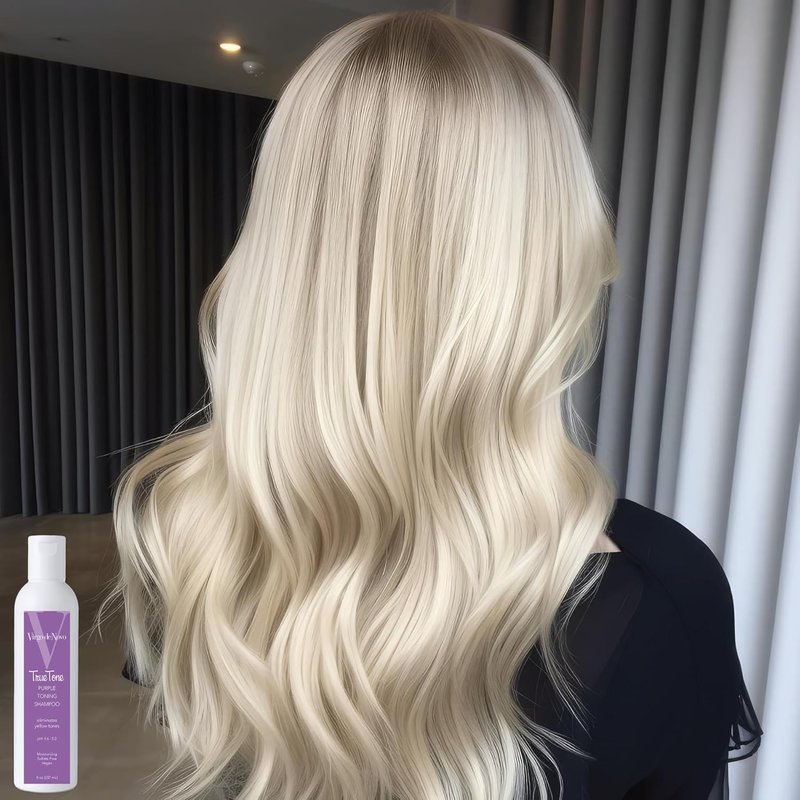 Virgo de Novo Purple Toning Shampoo - Neutralizes Yellow & Brassy Tones | Brightens Blonde, Silver & Grey Hair - 8 oz