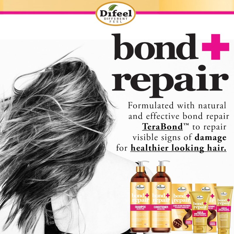 Difeel Bond & Repair Sulfate Free Shampoo, 33.8 oz - Restorative Bond Shampoo for Natural Hair