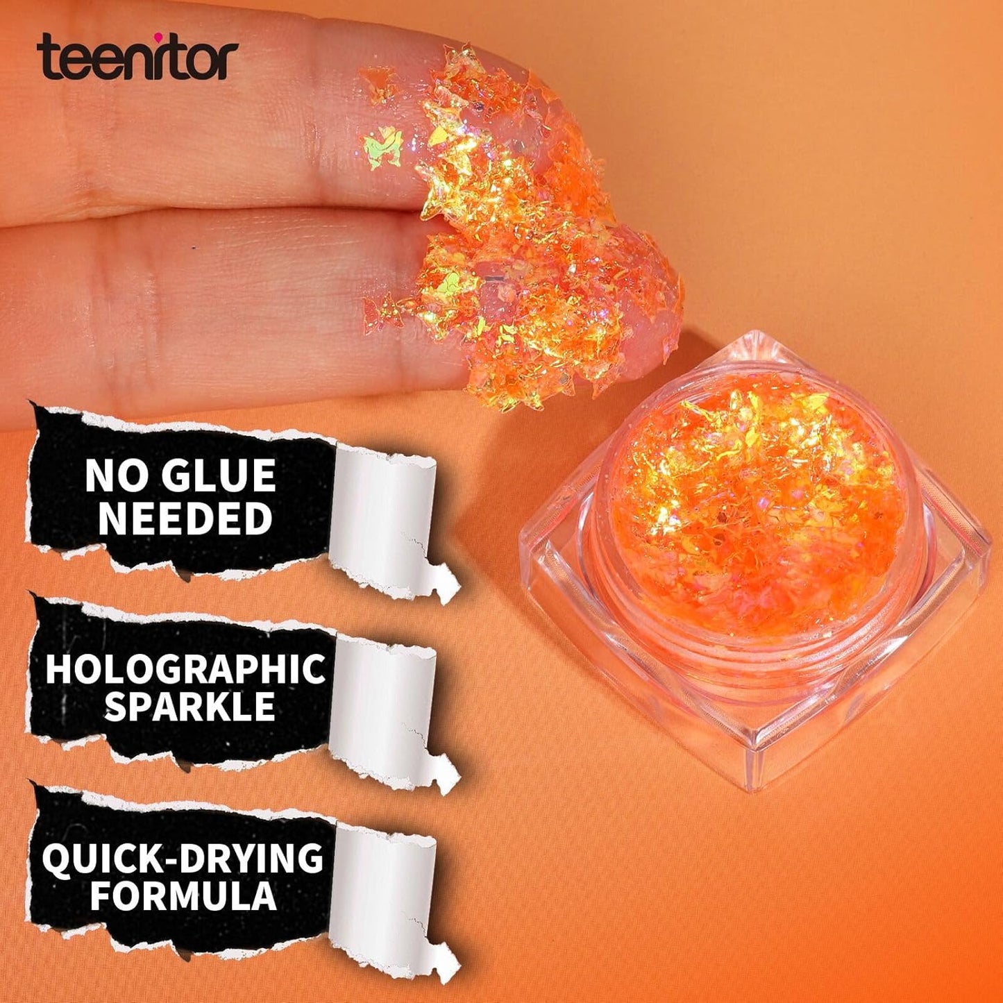 Teenitor Face Glitter Body Glitter, Clear White Body Glitter Gel, Hair Glitter Gel, 6 Shapes Rave Glitter, Mermaid Sequins Makeup Glitters Face Paint, Chunky Sparkling Glitter Gel for Women