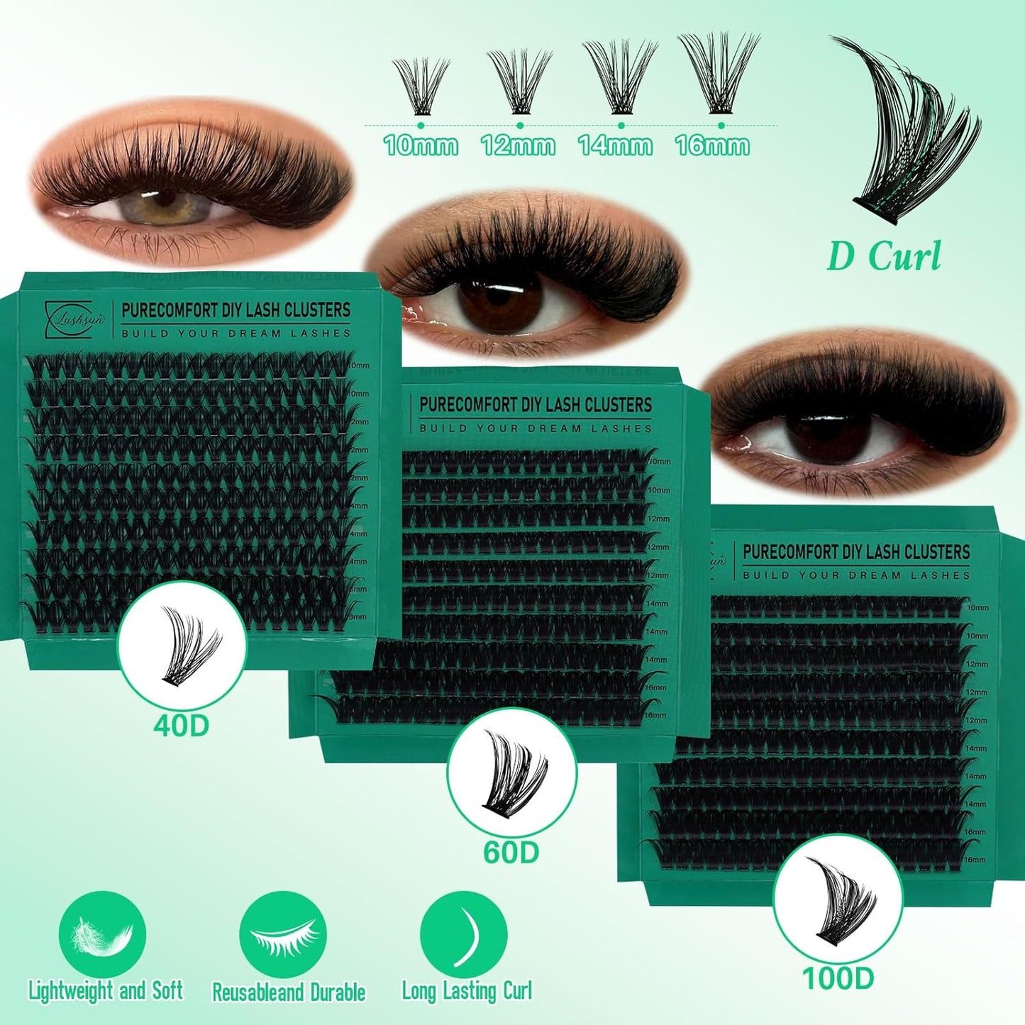 Lash Clusters Kit - Wispy Eyelash Extensions with Bond, Seal & Tools | 1170 Pcs, 7 Boxes