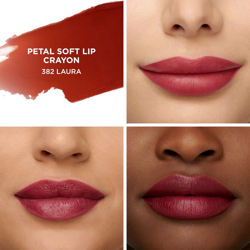 Laura Mercier Petal Soft Lipstick Crayon, 24HR Lip Softening Hydration, 12HR Sheer Matte Lip Color, Comfortable Weightless Wear, Diffused, Blurred Effect, 382 Laura - Plum red