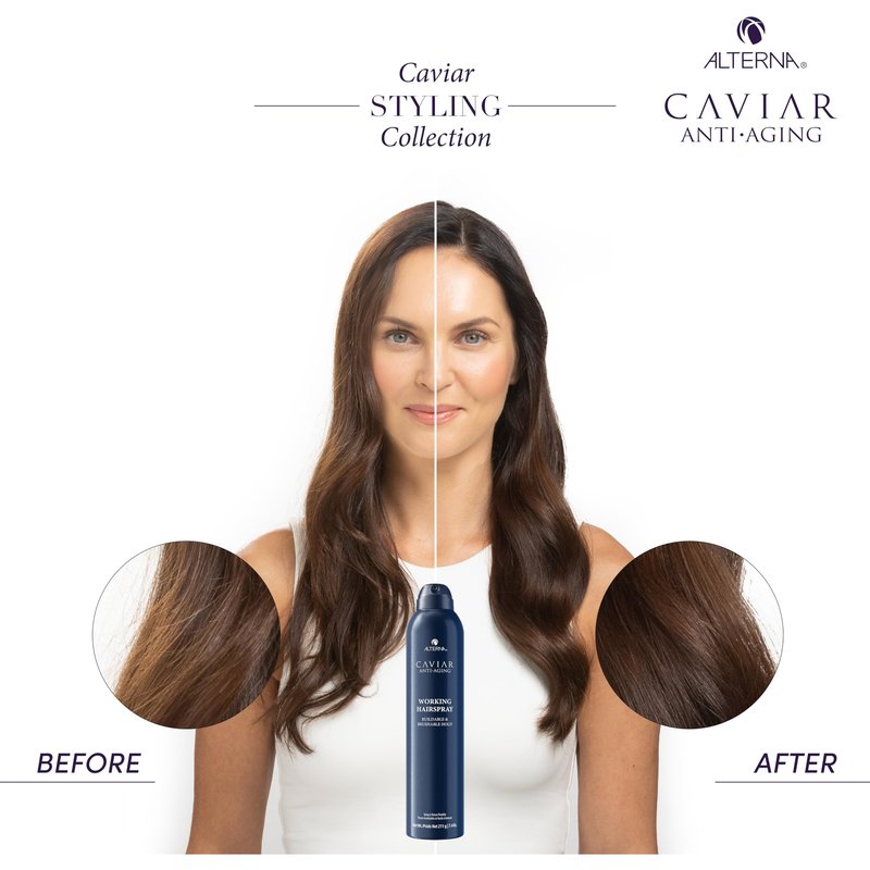 Alterna Caviar Anti-Aging Professional Styling Working Hair Spray, Flexible Hold, 15.5 oz, Pack of 2