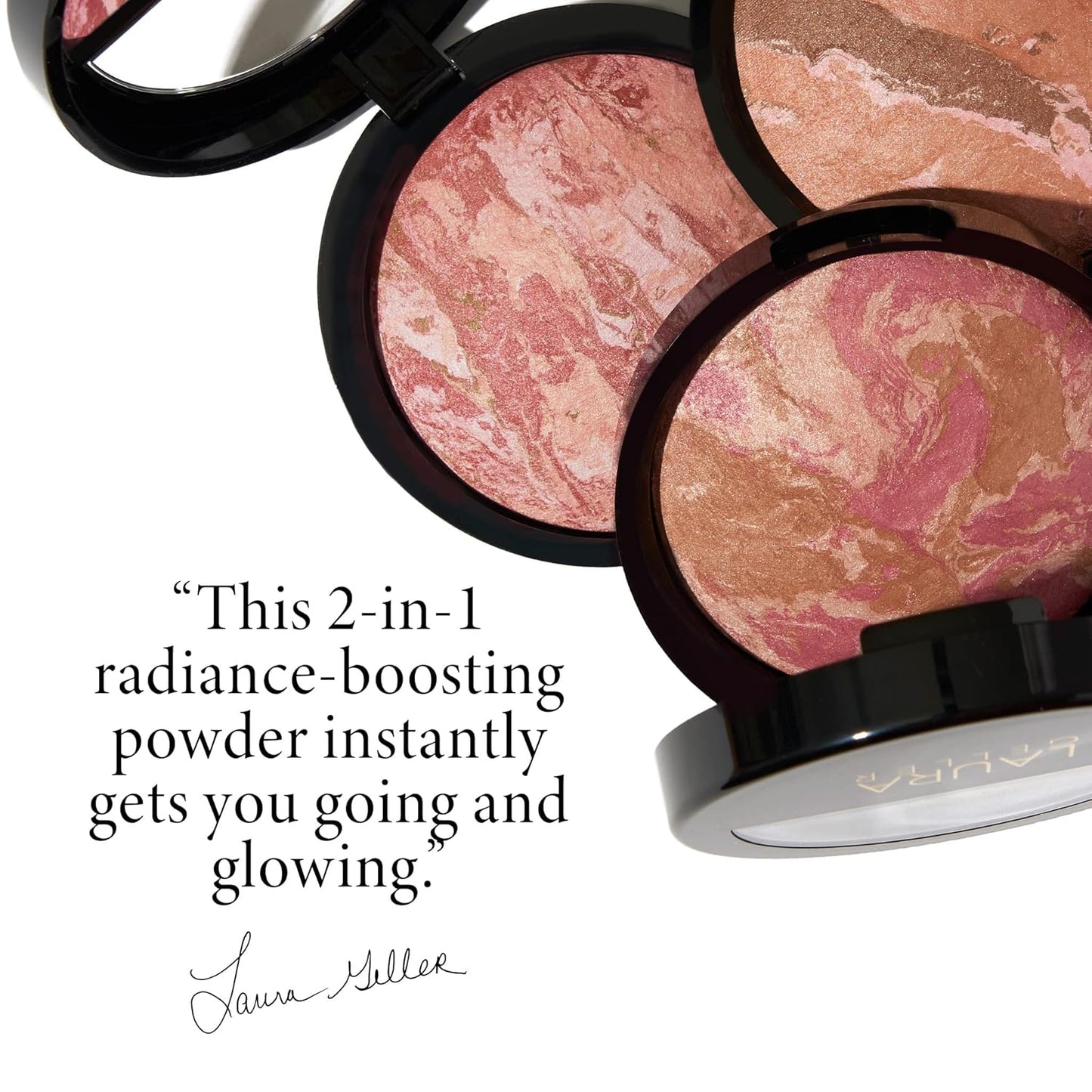 Laura Geller Baked Blush-n-Bronze | Marbleized 2-in-1 Sculpting Bronzer & Blush - Berry Bronze