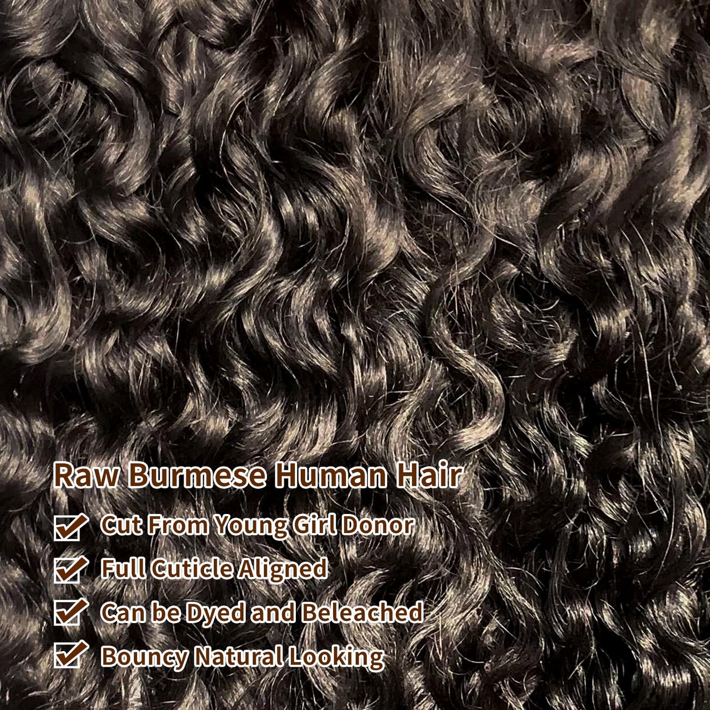 12A Burmese Curly Bundles Human Hair 16 Inch 100% Unprocessed Virgin Hair Kinky Curly Bundles Water Wave Human Hair Bundles for Women