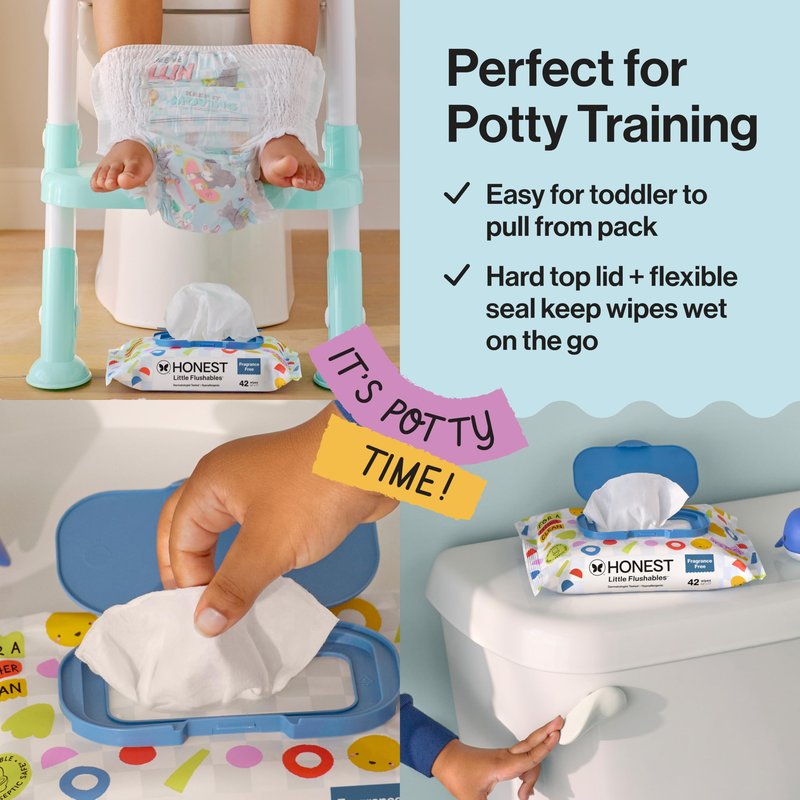 The Honest Company Toddler Hypoallergenic Flushable Wipes, 126 Count