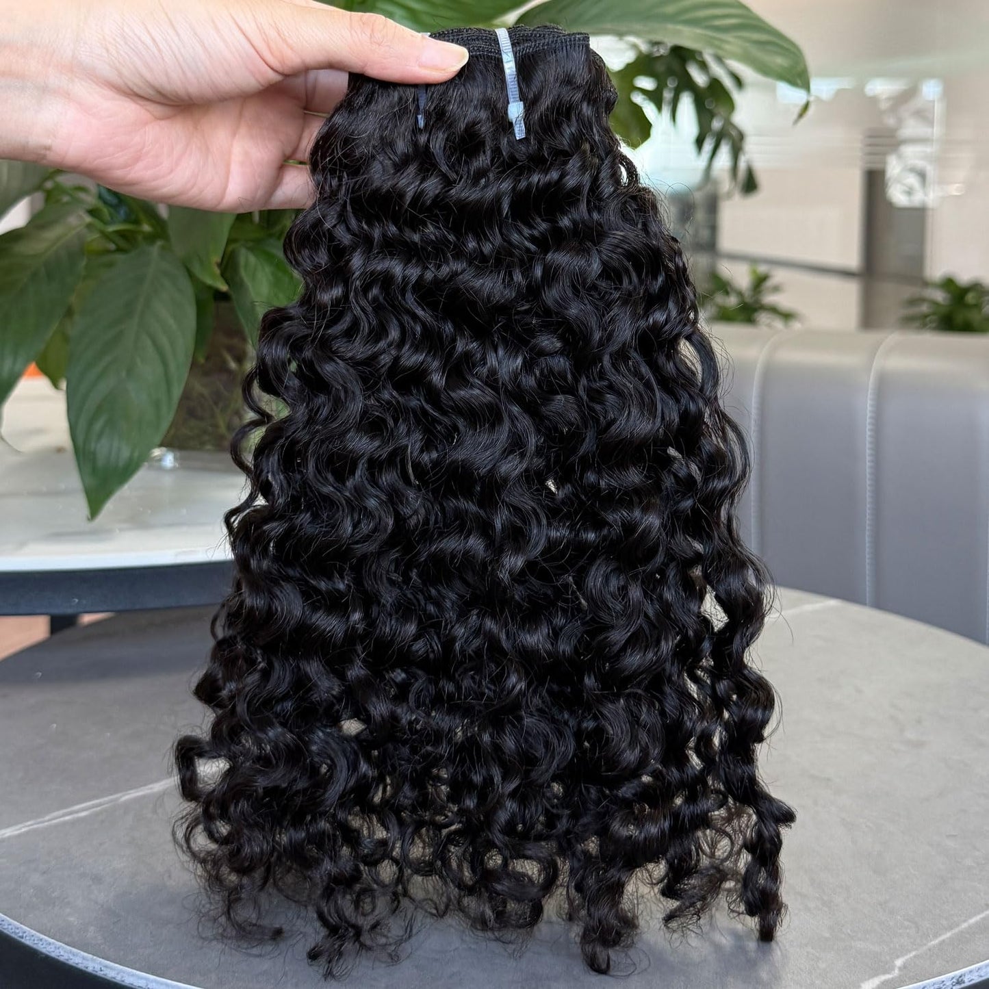 Burmese Curly Human Hair Bundles - Unprocessed 3C4A Raw Hair Extensions | 14 Inch Natural Color Spiral Weft