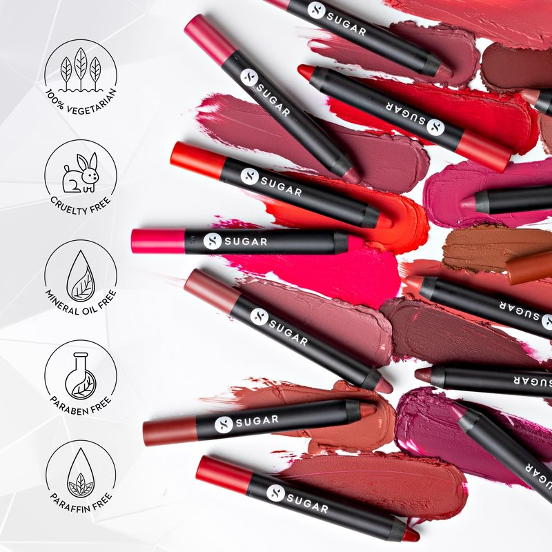 SUGAR Cosmetics Matte as Hell Crayon Lipsticks for Women Lasts Up To 8+ Hours Lip Crayon with Sharpener 2.8 g (Pack of 1) 15 STEPHANIE PLUM